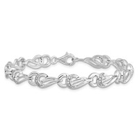Sterling Silver Rhodium-plated Diam. Bracelet view 3