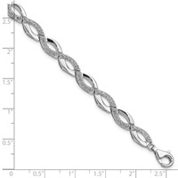 Sterling Silver Rhodium-plated Diam. Bracelet view 4