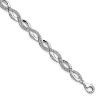 Sterling Silver Rhodium-plated Diam. Bracelet view 1
