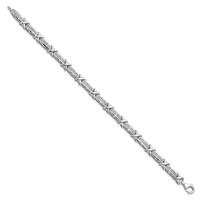 Sterling Silver Rhodium-plated Diam. Bracelet view 2