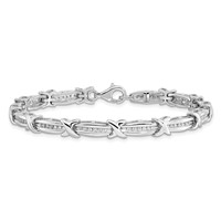 Sterling Silver Rhodium-plated Diam. Bracelet view 3