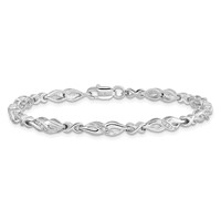 Sterling Silver Rhodium-plated Diam. Bracelet view 3