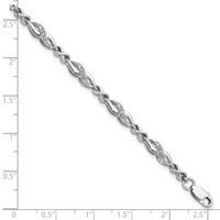 Sterling Silver Rhodium-plated Diam. Bracelet view 4