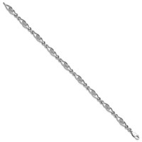 Sterling Silver Rhodium-plated Diam. Bracelet view 2