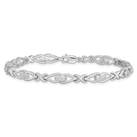 Sterling Silver Rhodium-plated Diam. Bracelet view 3