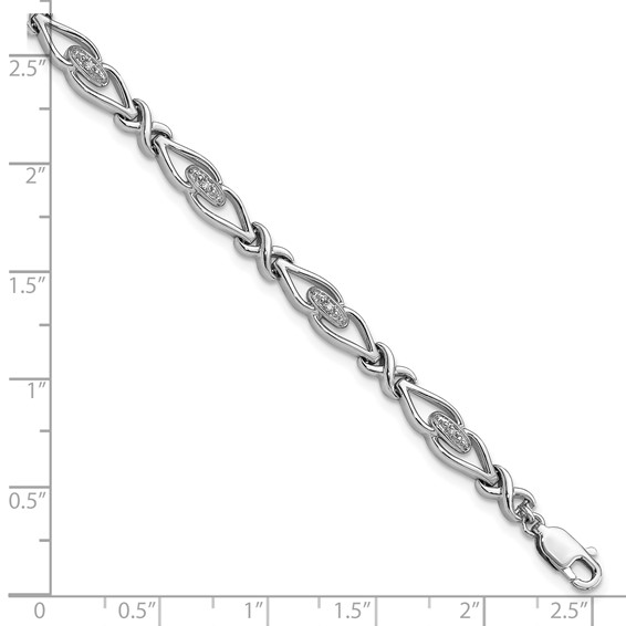 Sterling Silver Rhodium-plated Diam. Bracelet