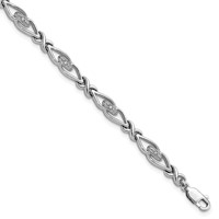 Sterling Silver Rhodium-plated Diam. Bracelet view 1