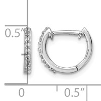Sterling Silver Rhodium Diam. Huggie Earrings view 4
