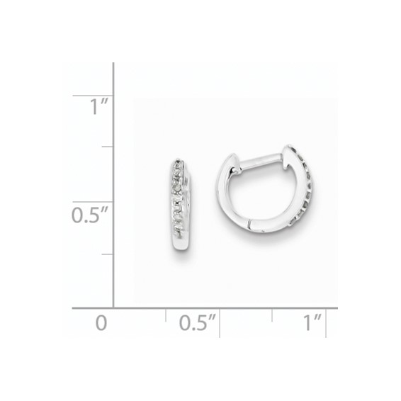 Sterling Silver Rhodium Diam. Huggie Earrings