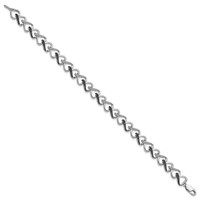 White Night Sterling Silver Rhodium-plated Black and White Diamond Bracelet, 7.5" view 2
