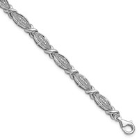 Sterling Silver Rhodium-plated Diamond Bracelet view 1