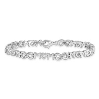 Sterling Silver Rhodium-plated Heart Mom Infinity Diamond Bracelet view 3