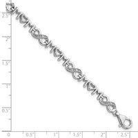 Sterling Silver Rhodium-plated Heart Mom Infinity Diamond Bracelet view 4
