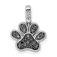 Sterling Silver Rhod 0.15ct Blk & White Dia. Reversible Pawprint Pendant view 3