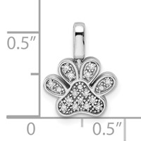 Sterling Silver Rhod 0.15ct Blk & White Dia. Reversible Pawprint Pendant view 4