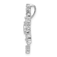 Sterling Silver Rhodium Diam. Snowflake Chain Slide view 2