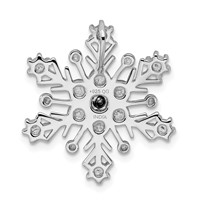 Sterling Silver Rhodium Diam. Snowflake Chain Slide view 3