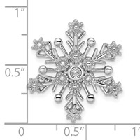 Sterling Silver Rhodium Diam. Snowflake Chain Slide view 4