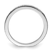 Sterling Silver Rhodium Plated Diamond Band view 2