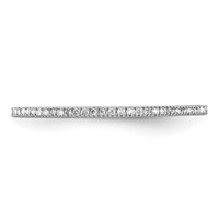 Sterling Silver Rhodium Plated Diamond Band view 5