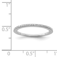 Sterling Silver Rhodium Plated Diamond Band view 4