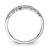 Sterling Silver Rhodium Plated Diamond Band view 2