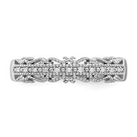 Sterling Silver Rhodium Plated Diamond Band view 5