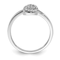 Sterling Silver Rhodium PlatedDiamond Heart Ring view 2