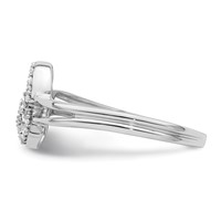 Sterling Silver Rhodium PlatedDiamond Heart Ring view 3