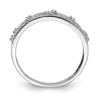 Sterling Silver Rhodium Plated Fancy Diamond Band view 2