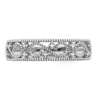 Sterling Silver Rhodium Plated Fancy Diamond Band view 5