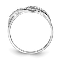 Sterling Silver Rhodium Plated Diamond Ring view 2