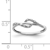 Sterling Silver Rhodium Plated Diamond Ring view 3