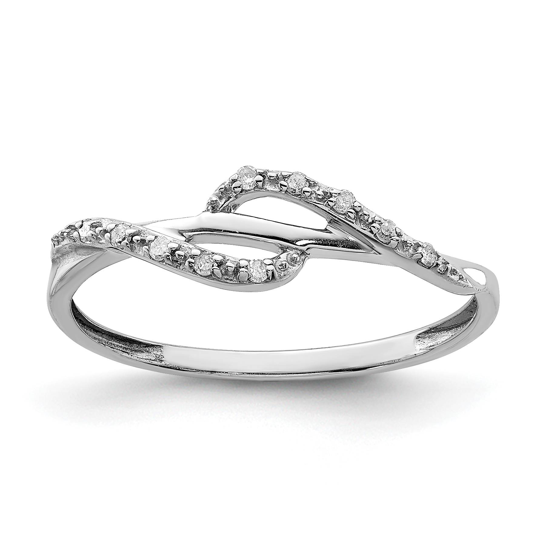 Sterling Silver Rhodium Plated Diamond Ring (QDX145-6)
