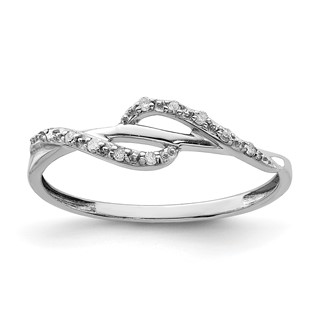Sterling Silver Rhodium Plated Diamond Ring