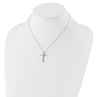 Sterling Silver Rhodium-plated Diamond Cross Necklace view 4