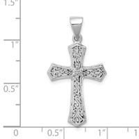 Sterling Silver Rhodium Diamond Cross Pendant view 3
