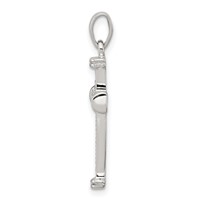 Sterling Silver Rhodium Diamond Cross Pendant view 2