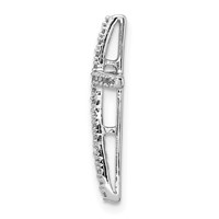 Sterling Silver Rhodium-plated Diamond Cross Chain Slide view 2