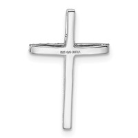 Sterling Silver Rhodium-plated Diamond Cross Chain Slide view 4