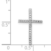 Sterling Silver Rhodium-plated Diamond Cross Chain Slide view 3