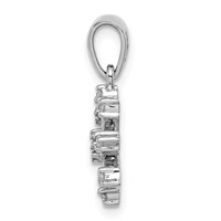 Sterling Silver Rhodium Snowflake Pendant view 2