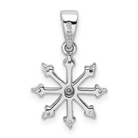 Sterling Silver Rhodium Snowflake Pendant view 3