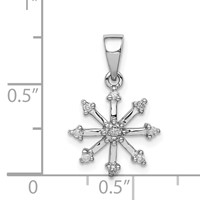 Sterling Silver Rhodium Snowflake Pendant view 4