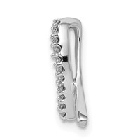 Sterling Silver Rhodium Diam. Awareness Ribbon Pendant view 2