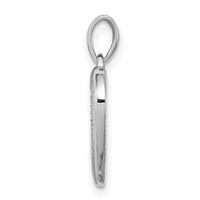 Sterling Silver Rhodium-Plated Diamond Heart Pendant view 2