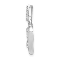 Sterling Silver Rhodium Diam. Heart Pendant view 2