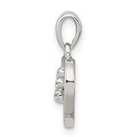 Sterling Silver Diamond Rhodium Heart Pendant view 2