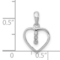 Sterling Silver Diamond Rhodium Heart Pendant view 4
