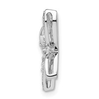 Sterling Silver Rhodium Diam. Butterfly Pendant view 2